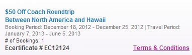 Hawaiian Air $50 off