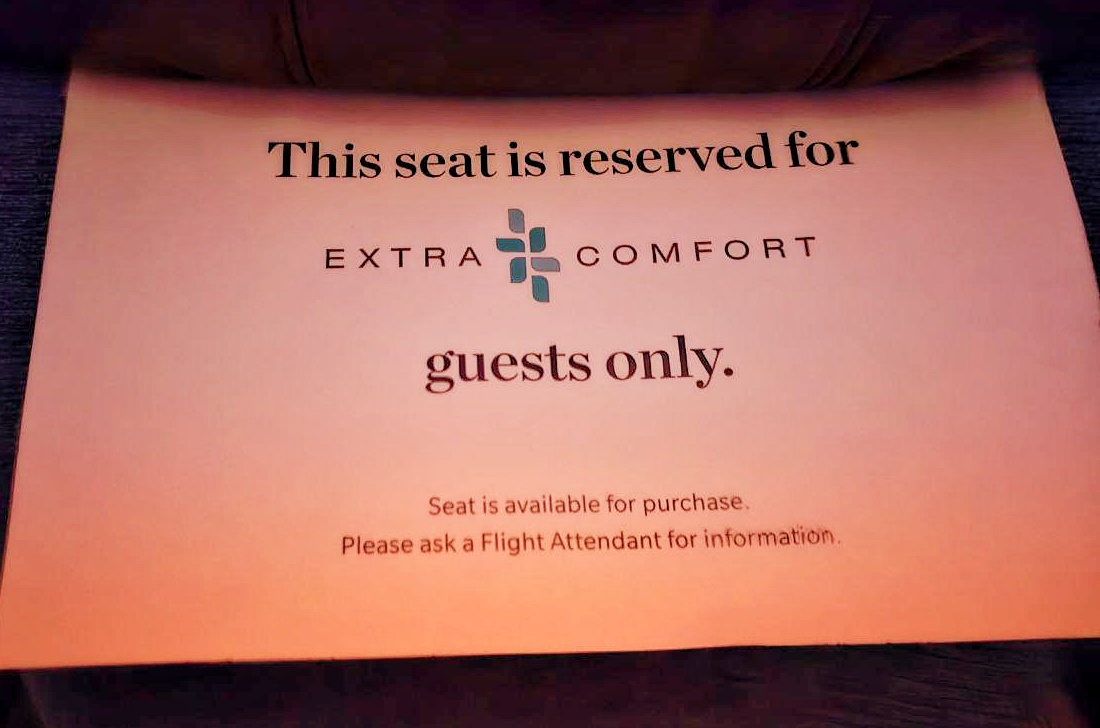 Extra legroom seats for sale.