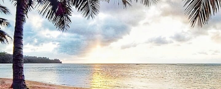 Kauai sunset on Anini Beach.