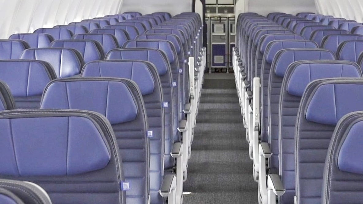 United Airlines MAX 8 economy.