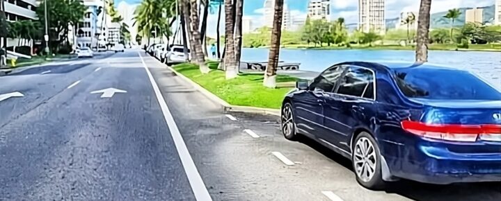 Parking on the Ala Wai Canal in Honolulu.