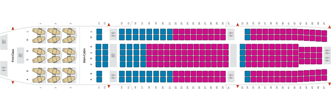 Hawaiian Airlines A330 seat map