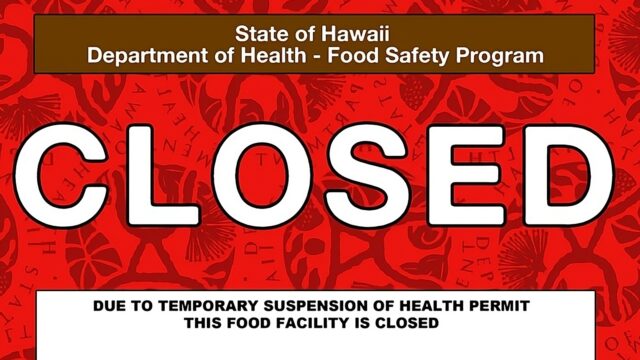 Hawaii DOH red placard