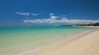 Ala Moana Beach Park turquoise water and calm shoreline on Oahu Hawaii
