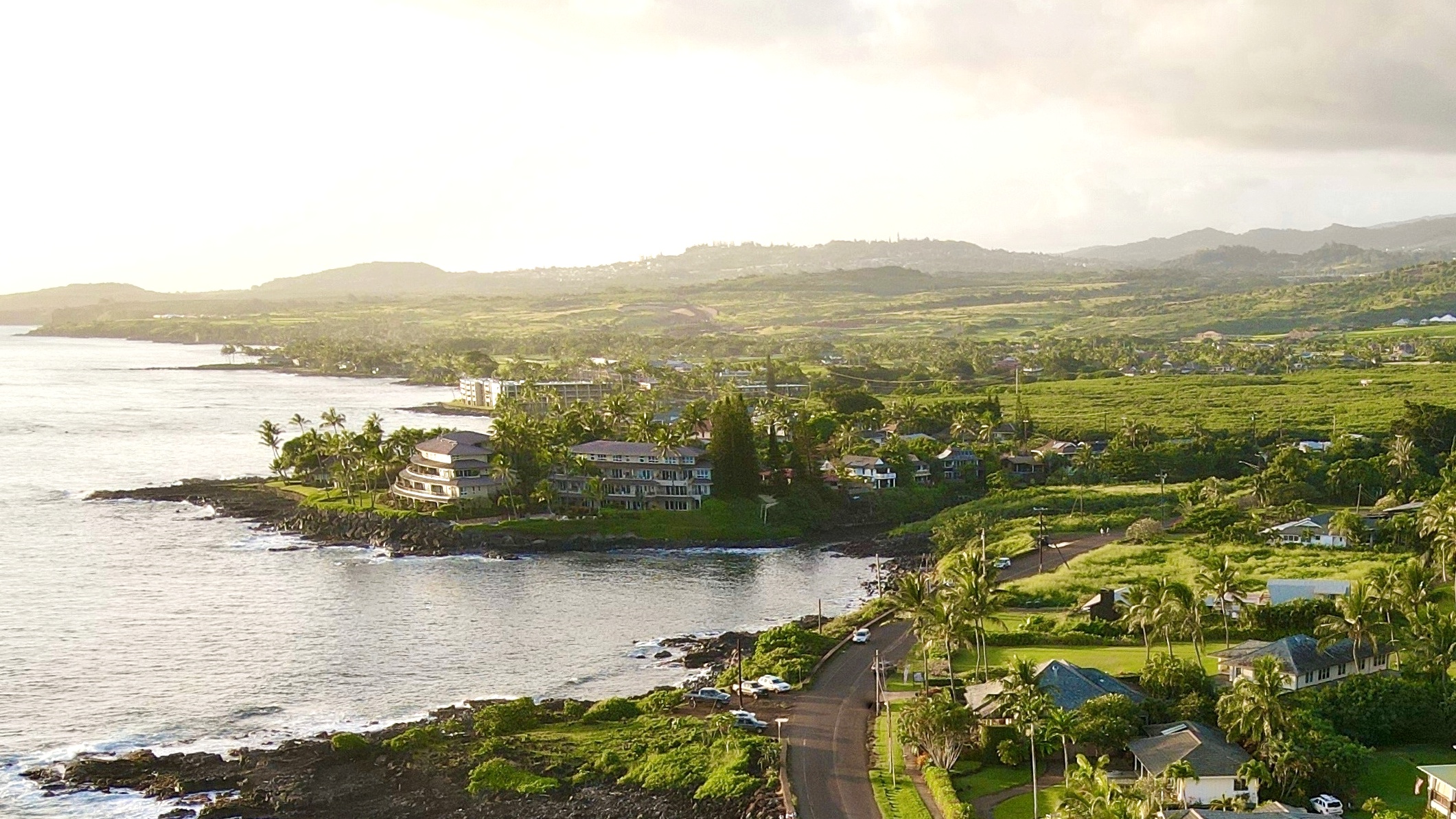 Poipu Kauai from air