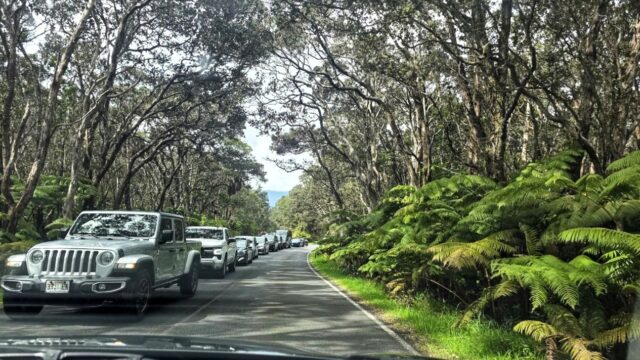 Traffic at Hawaii Volcanoes National Park