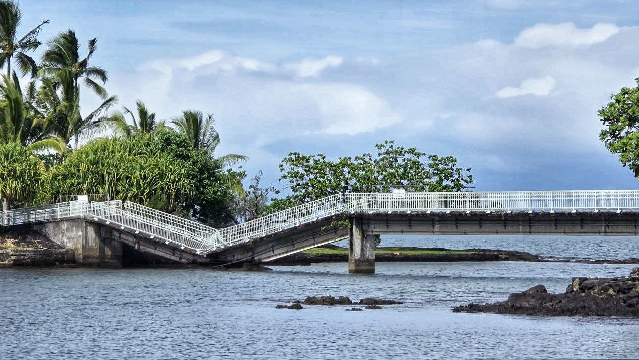 Coconut Island Bridge Collapse, Hilo Hawaii