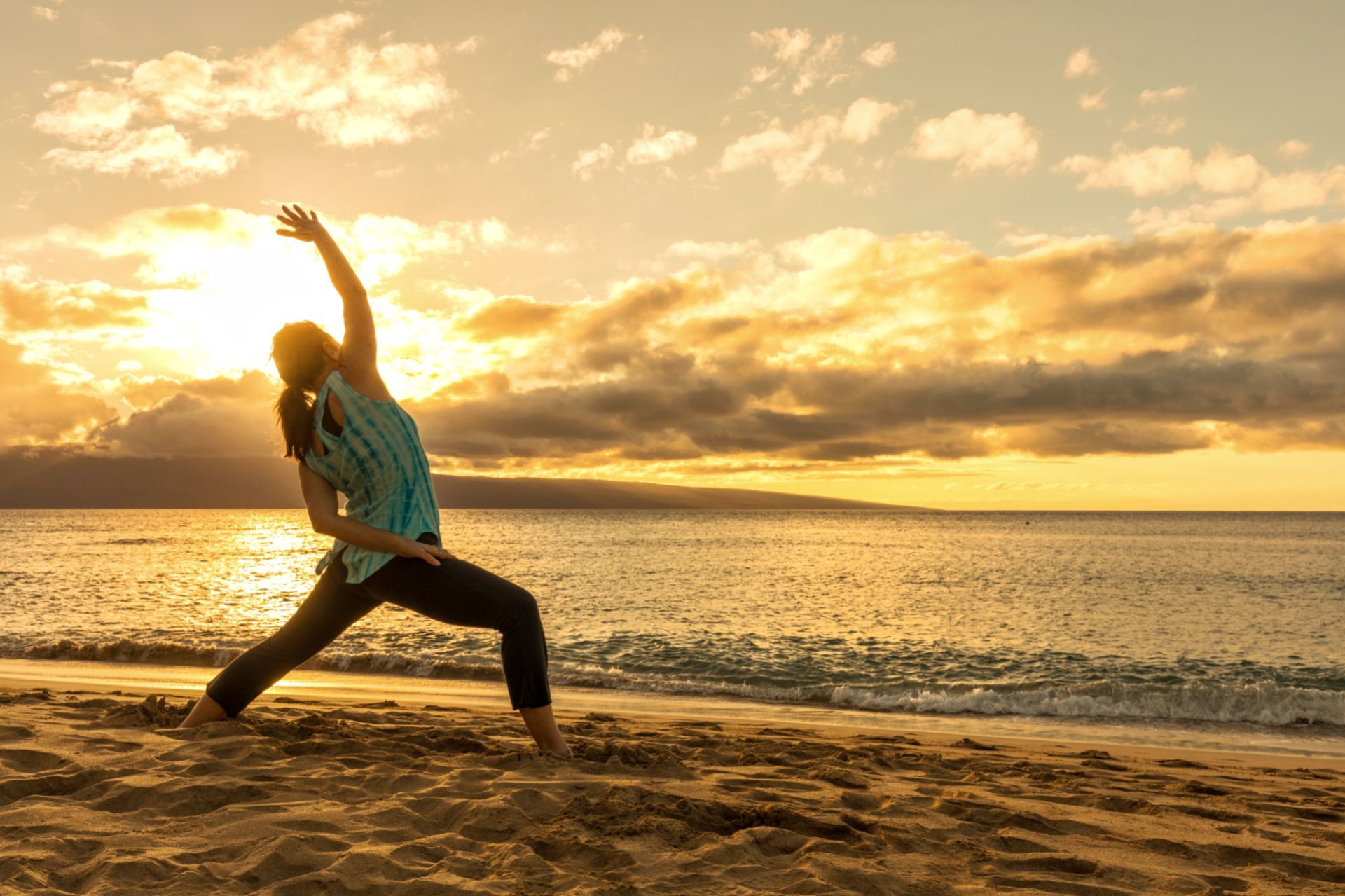 Yoga on a Maui beach