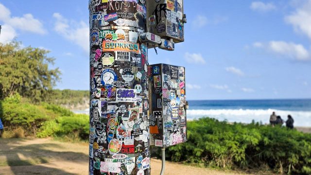 Stickers at Shipwreck Beach