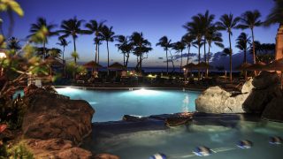 Kaanapali Maui Resort at night.