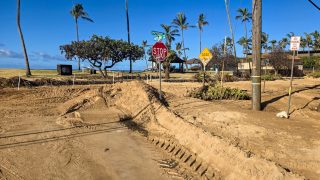 Poipu Beach Park after Hurricane Lowell